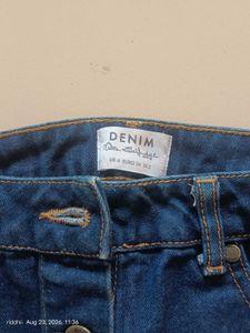 Classic Blue Denim Button-Up Skirt