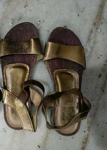 Worn Gold Flats