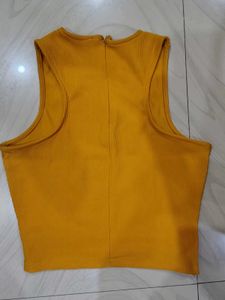 Yellow Crop Top with y2k cut out