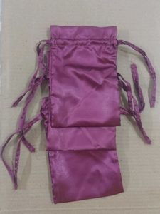 Purple Satin Drawstring Pouch - Pack of 3