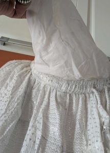 Elegant sequence White plazzo pants