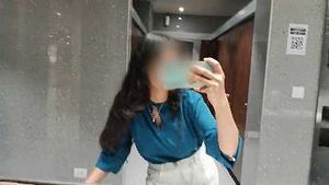 Blue V-Neck Flared Sleeve Top