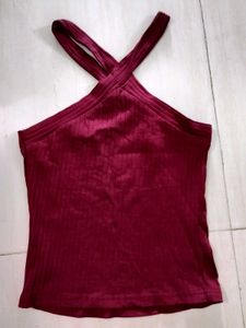 Ribbed Halter Neck Top