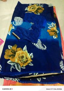 Beautiful Floral Print Saree with Blouse