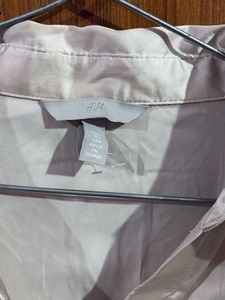 Shiny Satin Button-Up Shirt
