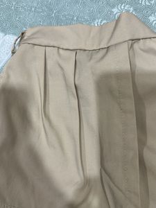 Tan Pleated Shorts