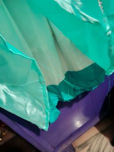 Green Satin Midi Skirt
