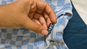 Blue Checkered Cropped Top