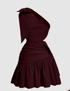 Chic One-Shoulder Red Dress