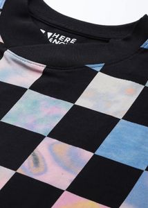 Vibrant Checkered Graphic T-Shirt