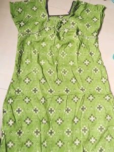green, yellow, brown cotton nighty