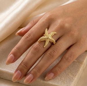 Golden Starfish Ring