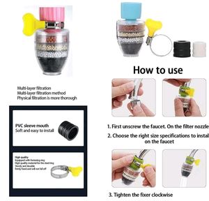 💥filter Multilayer | Activated Carbon Faucet Water Filters Universal Interface Home Kitchen Faucet Tap Water Clean Purifier Filter Cartridge Five Layer Water Filter-Pack of 1*