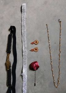 women's waist belt&rose pin, chain