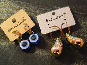 Stylish Evil Eye & Teardrop Earrings Set of 2