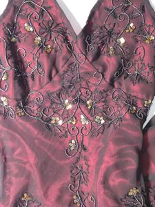 Adriana papell Inspired Red Beaded Dress