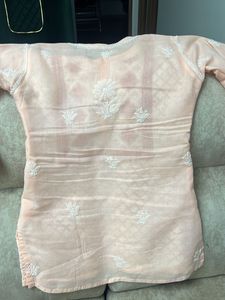 Elegant Peach Chikankari Kurta