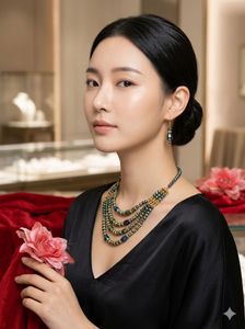 Multi-layer Beaded Necklace & Earrings Set