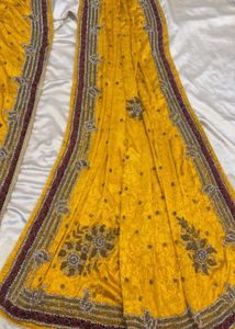 Vibrant Yellow Embroidered Saree