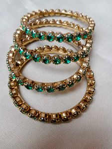 Stunning Green Crystal Bangles
