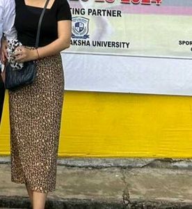 beautiful Leopard Print Midi Skirt , very attracti