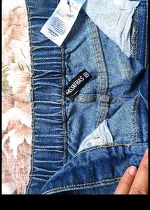 Wide Leg Blue Denim Jeans