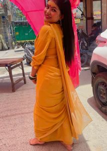 best offer!!! hurry up ( yellow readymade saree)