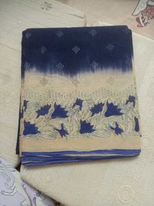 Beautiful Blue & Beige Floral Saree