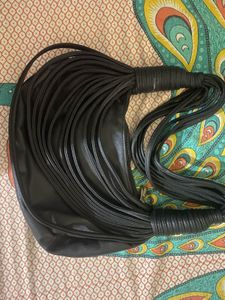 Unique Black Fringed Shoulder Bag