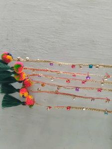 Red chaniya choli with Golden and silver Border fo