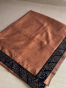 Elegant Copper Saree with Embellishments