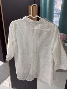 White Embroidered Kurta Top