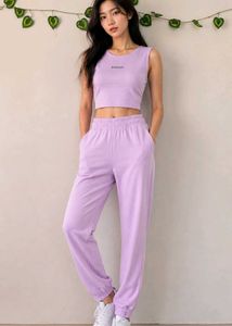 Lavender Crop Top & Jogger Set