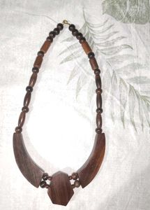 Boho Wood Beaded Necklace