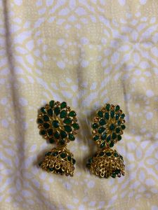 Exquisite Gold Plated Jhumka Earrings