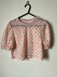 Pink Polka Dot Cropped Top
