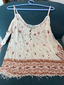 off shoulder top with full sleeve