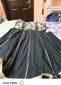 Elegant Black Embroidered Gown