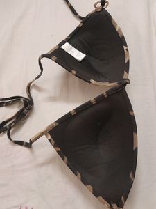 Embellished Halter Neck Sexy Brown Bra
