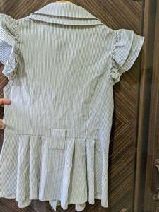 Striped Button-Up Peplum Top
