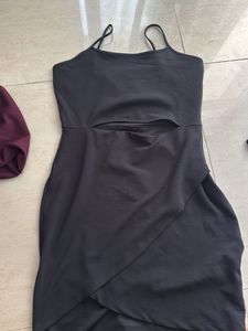Chic Black Cut-Out Midi Dress