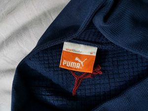 Original Puma Navy Athletic Mock-Neck tshirt