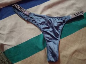 White Satin Thong with Rose Gold Accents