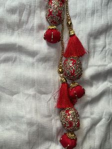 Red lehenga Tassel