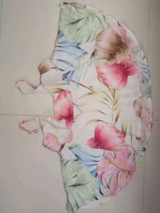Flowy Tropical Print Summer Dress