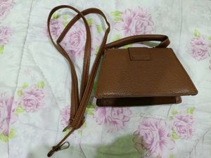 Brown Structured Top Handle Bag