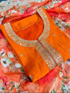 Vibrant Orange Kurta with Dupatta