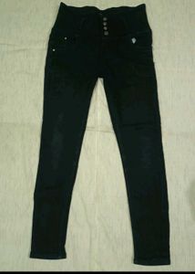 High-Waisted Black Skinny Jeans