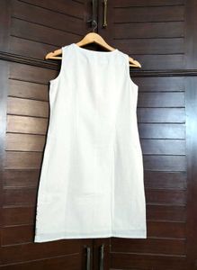 Fusion White Embroidered shift Dress