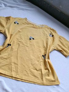 Cute Mickey Mouse Yellow T-Shirt
